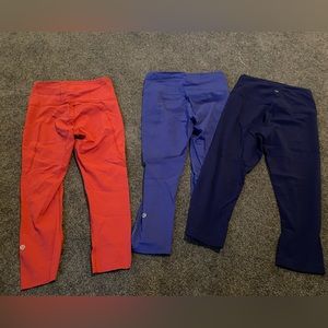 Lot of three Lululemon Capri workout pants SM/MED